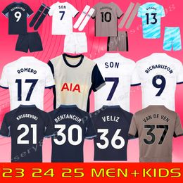 Fils Maddison 23 24 25 Richarlison Soccer Jersey Van de Ven Kulusevski Hojbjerg Skipp Perisic 2025 Romero Pedro Porro Football Kit Spurs Spurs Men Kids Set Veliz Dier