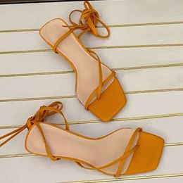 SONDR Mujeres Sandalias de moda zapatos Stiletto Heels Toe Squared Gladiator Lace Up Store de tobillo Estrecho P 8E9