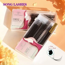 Song Lashes Makeup Tools 1000 fans per doos Ultra Speed Premade Fans False Eyelash Extensions Pure Darker Black Korean PBT 240426
