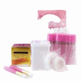 canción LASHES Limpiar con un paño Cott Eyel Brush Eyepach Tape anillo de pegamento envoltura de plástico para eyel extensis maquillaje herramienta limpiador Q2by #