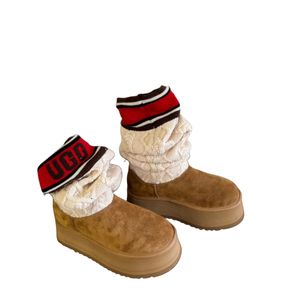 Song yanfei – bottes de neige une pièce en fourrure pour femme, bottes à semelles hautes en laine haute, nouvelle collection hiver 2023