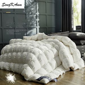 SongKAum – couette 100% duvet d'oie/canard blanc, couettes de haute qualité, cinq étoiles, fleurs torsadées, housse 100% coton