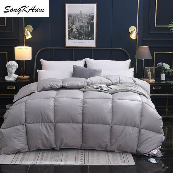 Songkaum 95% de couette en duvet de canard d'oie blanche Couettes haut de gamme confortables Couettes 100% couverture en coton King Queen pleine taille LJ201269f