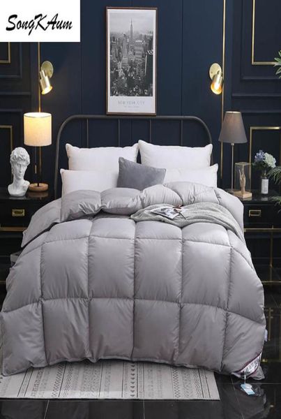 SongKAum 95 couette en duvet d'oie blanche couettes haut de gamme confortables pour la maison 100 housse en coton King Queen pleine taille LJ2014440503