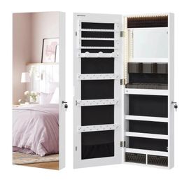 SONGMICS Armoire à bijoux Armoire organisateur support de rangement pour femme blanc 240125