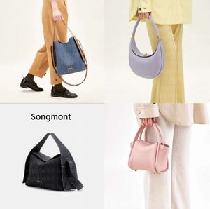 Songmont sac seau Luna sacs créateurs de sous-bras hobo épaule luxe gros bacs half lune en cuir bourse mini panier de magasinage d'embrayage.