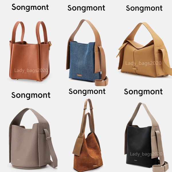 Songmont Bag Bucket Luna Bags Designer Underarm Hobo Sac à bandoulière Luxe Grands fourre-tout Demi-lune Sac à main en cuir Embrayage Panier CrossBody Song Petit sac à main