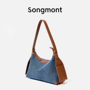 Songmont Sac à bandoulière Small Denim Denim Sac à bandoulière Brand de luxe Femmes Handbag Street Trend Sacs décontractés 240506