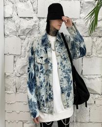 Songsanding Graffiti Streetwear Jean Jacket for Men Loose Oversize Single Breasted peint Harajuku Denim Veste Windbreaker Bombe2806019