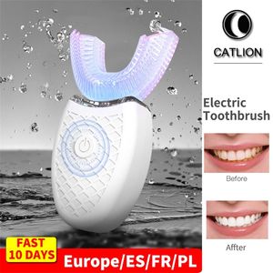 Brosse à dents électrique sonique pour enfants, brosse à dents ultrasonique en forme de U 360clean X Pro, blanchiment des dents pour enfants et adultes, étanche IPX8 220224