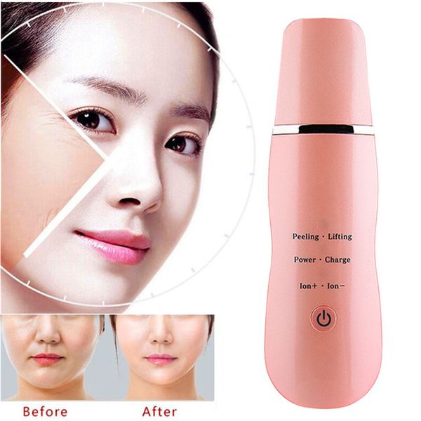 Depurador de piel ultrasónico recargable Nutriente con entrada Ultrasonido masajeador facial Limpiador facial Peeling Vibración Aparatos de cuidado personal