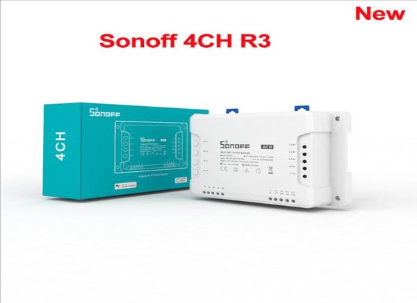 SONOFF-controlador de hogar inteligente inalámbrico R3, 4 canales, Wifi, 4 entradas, cambio de aplicación inteligente, cambio de trabajo remoto para AlexaGoole Home8456033