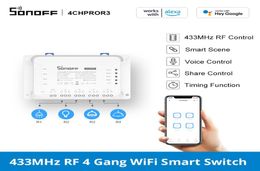 SONOFF 4CHPROR3 4 Gang inteligente Wireless RF Módulo de control Breaker Wifi Smart Light Switch funciona con el controlador RM433 a través de EWE3602457