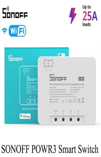 SONOFF POW R3 25A mesure de puissance WiFi commutateur intelligent Protection contre les surcharges piste d'économie d'énergie sur eWeLink Voice PowR3 contrôle via Alex3181194