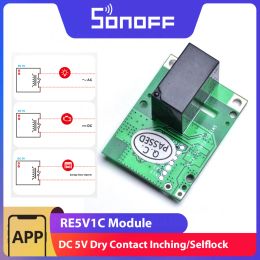 SONOFF RE5V1C DC 5V Wi-Fi Dry Contact Relay Module Inching/Selflock Mode Switch Remote Control Work via Ewelink