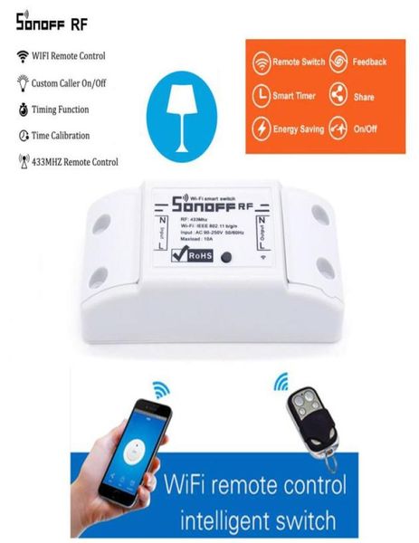 Interrupteur de commutateur intelligent Sonoff RF WiFi 433MHz RF Receiver Intelligent Ewelink App Control