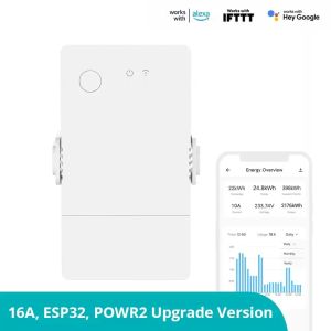 Sonoff Smart Power Meter Switch Pow Origin WiFi ESP32 Chip POWR316 overbelasting Beveiliging Ondersteuning Ewelink Alexa Home Assistant Ifttt