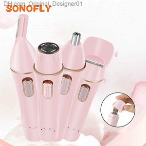 SONOFLY 4-en-1 USB CEBOLACIÓN ENTRADA Facial lavable Adecuado para mujeres Cejas para el cabello Camino de cabello Bikini Bikini Trimmer BZ-3566 Z230818