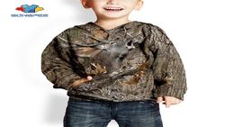Sonspee Child Pullover Sweatshirts Sweats Sweats Top Deer Chasse 3D Camouflage Fashion Kids Sweat à capuche Casual Streetwear Boys Baby Vêtements L5346958
