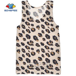 Sonspee Leopard Animal Hunting 3D Print heren tanktops casual fitness bodybuilding gym spier grappige mannen mouwloos vest shirt 220627