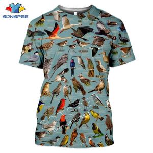 Camisetas para hombres SONSPEE Verano Casual Hombres Camiseta Insectos Pájaros Impresión 3D Camisetas Unisex Jersey Tops Novedad Streetwear Divertido Manga corta