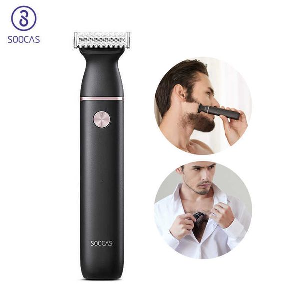 Soocas Hommes Rasoir Électrique Épilateur 2 en 1 Rasoir USB Rechargeable Barbe Rasage Machine Tondeuse À Cheveux Étanche avec Peigne P0817