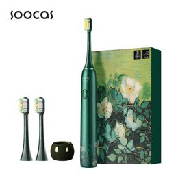 SOOCAS Van Gogh X3U Volwassen slimme elektrische tandenborstel IPX7 Waterdichte ultrasone sonische tandenborstel Opgewaardeerd USB Snel oplaadbaar 240329