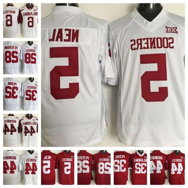 Sooners Oklahoma Football Jersey en stock 5 Durron Neal 6 Baker Mayfield 28 Adrian Peterson 32 Samaje Perine 44 Brian Bosworth cousu J 90