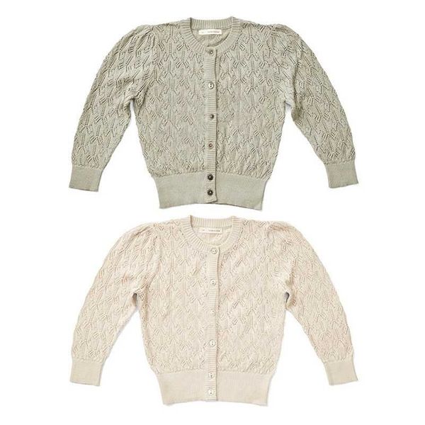 Soor Ploom enfants fille mince tricot cardigan design de marque mode élégant enfants filles Vintage manteaux pour printemps été 211204