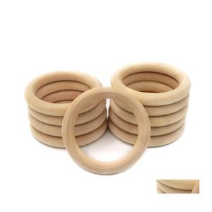 Sucettes de dentition 68 mm 2,68 pouces en bois naturel anneau de dentition Montessori bébé jouet organique accessoires de dentition pour bébé collier bricolage 127 Dhsik