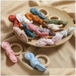SOATERS DTCHERS BABY teether Babies Disting Toys Wood Ring Rabbit Earting Training Cartoon Products Bunny Drop Livil