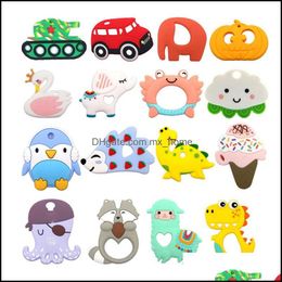 Soothers Tanders Gezondheidszorg Baby Kinderen Zwangerschap Baby Sile Toy Dinosaur Hedgehog Cactus Elephant Horse Ice Cream DH9RT