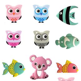 Sooths dientes infantiles pescado oso de conejo búho koala ratón automóvil panda alimento sile niño animal animal baby molar entrenamiento c4518 entrega de caída k otxlp