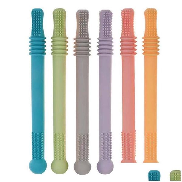 Chupetes Mordedores Infantiles Mordedor Molares Entrenamiento Dentición Sile St Gum Juguetes Molar Masticador Anti-comer Mano Recién nacido Ejercicio de masticación DHZSA