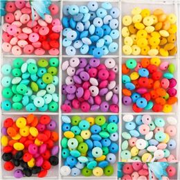 Sucettes de dentition Kovict 50pcs bébé jouets de dentition perle sile perles lentille 12mm dentition bricolage collier bijoux perle soin jouet 220602 Bab Dhll0