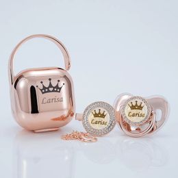 Fopspenen Bijtringen MIYOCAR gepersonaliseerde roségouden bling fopspeen en clip fopspeenset BPA-vrije dummy Luxe 231025