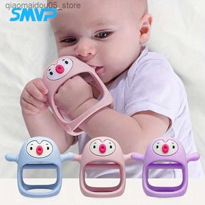 Les coffrets de soothers ne laissent jamais tomber bébé dents en silicone jouet bébé dents de main de la main pour nourrir les bébés dents néonatales jouet q240416