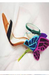 Sophia Webster Chiara Sandales en cuir papillon bleu chaussures multic chaussures bleues sandales à talons été en cuir authentique 9189052