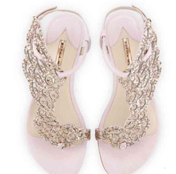 Sophia Webster cristal papillon sandales plates femmes tongs ailes d'ange string chaussures décontractées été talons dress5208968