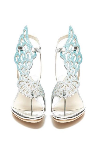 Sophia Webster Crystal papillon sandales plates femmes tongs tongs anges ailes string plates chaussures décontractées femmes talons d'été dre3540933