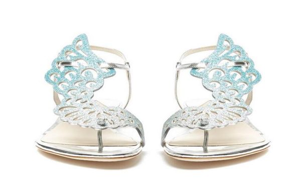 Sophia Webster Crystal papillon sandales plates femmes tongs tongs ange ailes string plates chaussures décontractées femmes talons d'été dre1857087