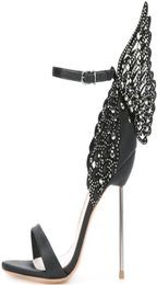 Sophia Webster Design Women Butterfly High Heels Patchwork Evangeline Sandals Prom Dress Stilettos Celebrity Party Sandal8142563