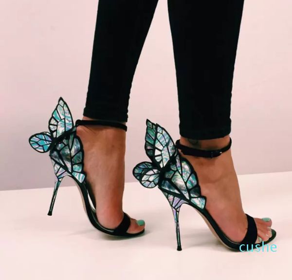 Sophia Webster sandalias zapatos de vestir múltiples tacones de aguja de cuero genuino de verano