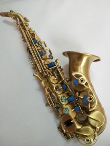 Saxophone soprano Bronze Saxophone Bb Instrument de musique sax courbé Cadeau gratuit