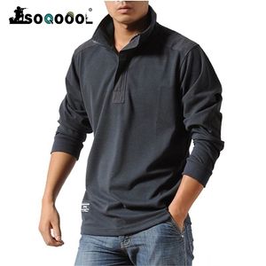 Soqoool chemises décontractées hommes automne lâche à manches longues chemises tactiques militaire grande taille affaires loisirs hommes Polo 220707