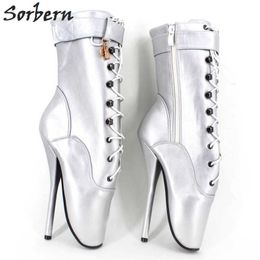 Bottes de ballet de talons Sorbern 18cm pour femmes BDSM chaussure Plus Taille Dames Bottes de fête sur mesure