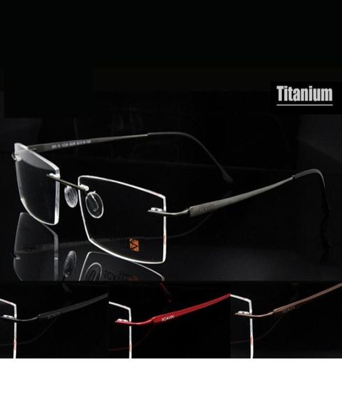 Sorbern Brand Men039S Rimless Geatess Glasses Pure Titanium Gafas Frame para hombres Gafas recetadas de memoria ultraligera Oculos de G3886443