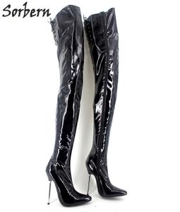 Sorbern Custom Sexy Heats Metal Heels Metal Boots High Boots Hoe Pole Dance botas Unisex High Heels 2018 New Stilettos 34466546161