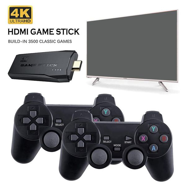 Console de jeu vidéo 4K HD, contrôleur sans fil 2.4G, manette de jeu USB, clé de jeux, peut stocker 3500 lecteurs de jeux portables classiques pour la télévision à domicile, prend en charge le Double Play M8