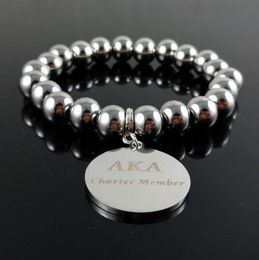 Sororité haute qualité en acier inoxydable 316L Delta Sigma Theta charme AKA membre fondateur Bracelet bijoux Bangle8173440
